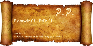 Prandofi Pál névjegykártya
